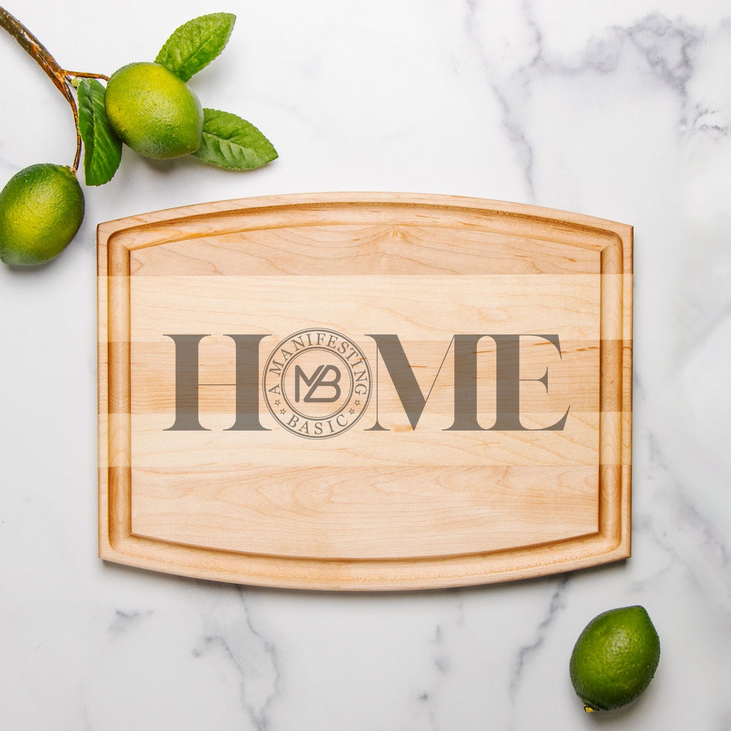 At Home Arched Wood Cutting/Serving Board - 12" x 9"