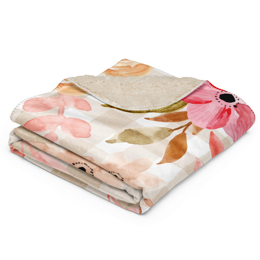 Cottage Flower Sherpa Blanket