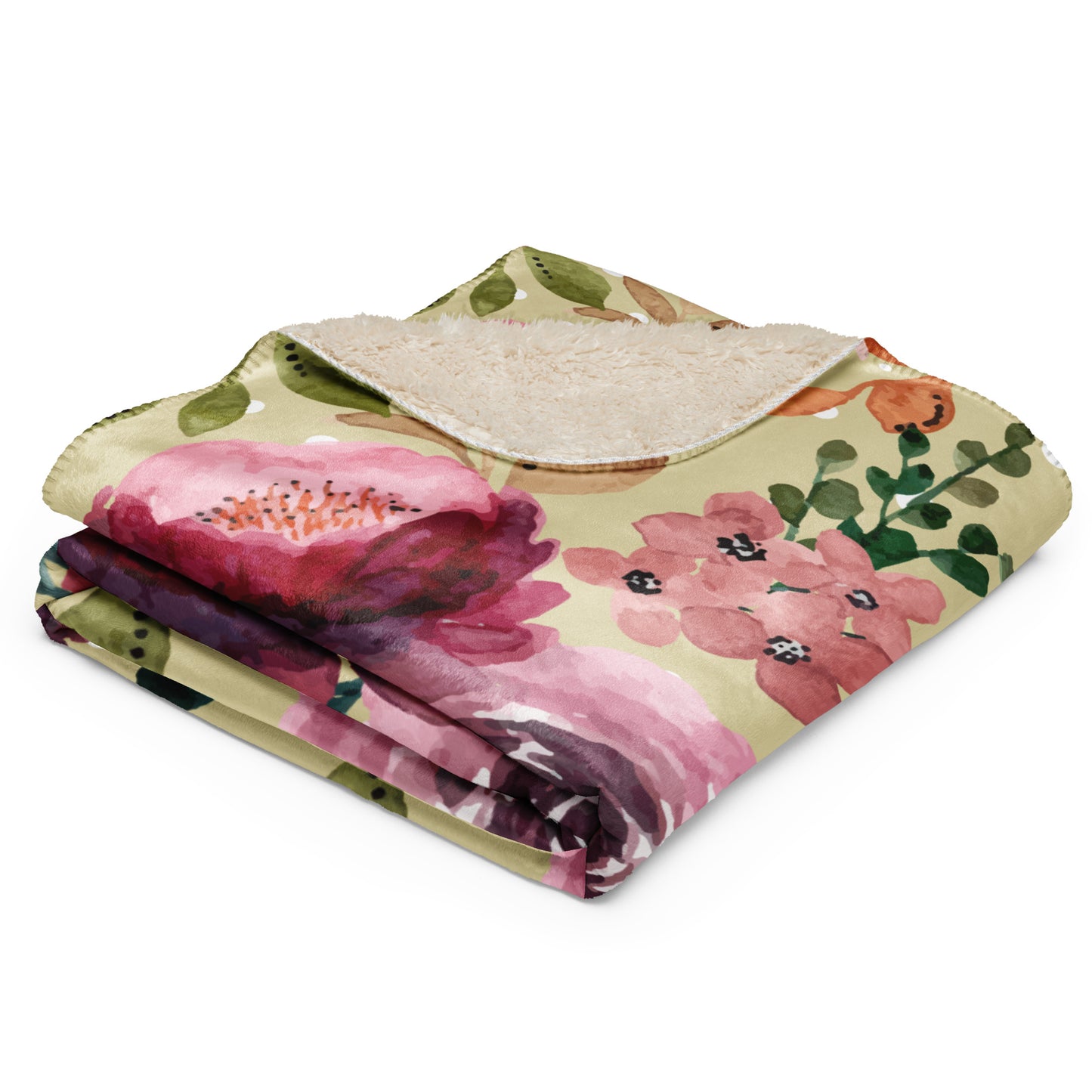 Royal/Rich Tone Floral Sherpa blanket